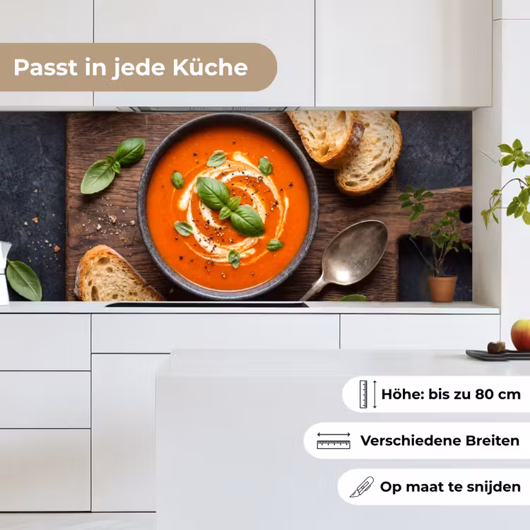 Eten - Soep - Basilicum - Rustiek - Rood keuken achterwand 2 middel -sfeer4_DE