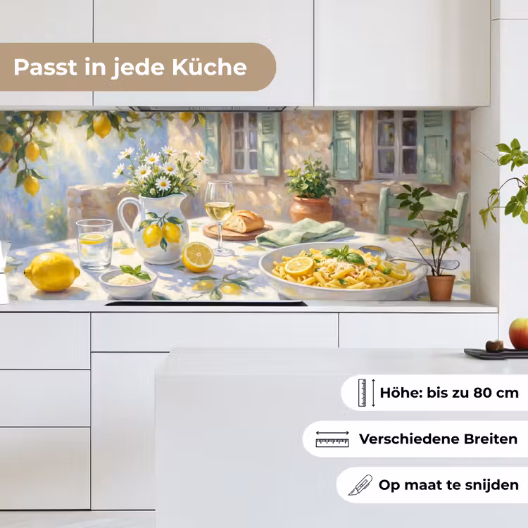 Eten - Terras - Zomer - Geschilderd - Geel keuken achterwand 2 middel -sfeer4_DE
