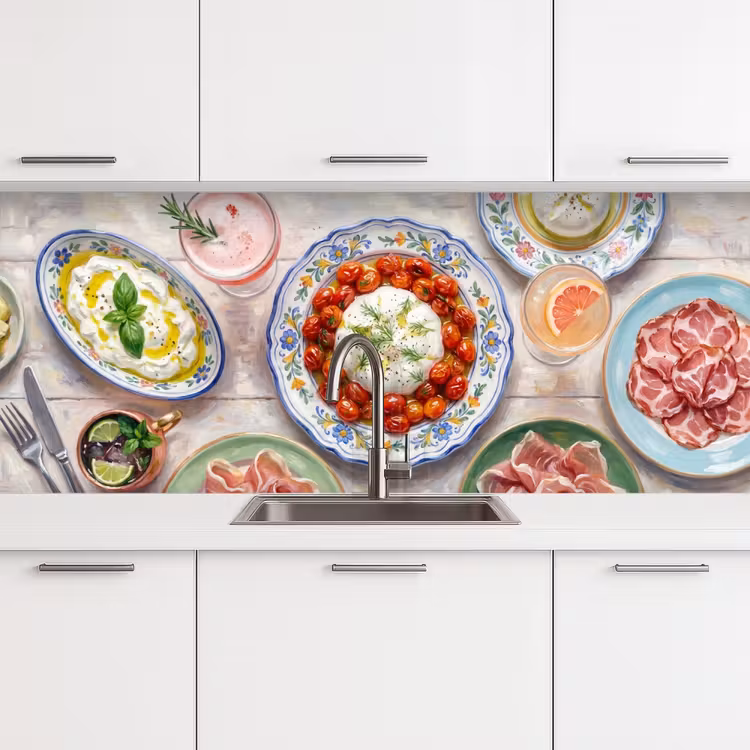 Eten - Tafel - Divers - Modern keuken achterwand 2 middel -3d