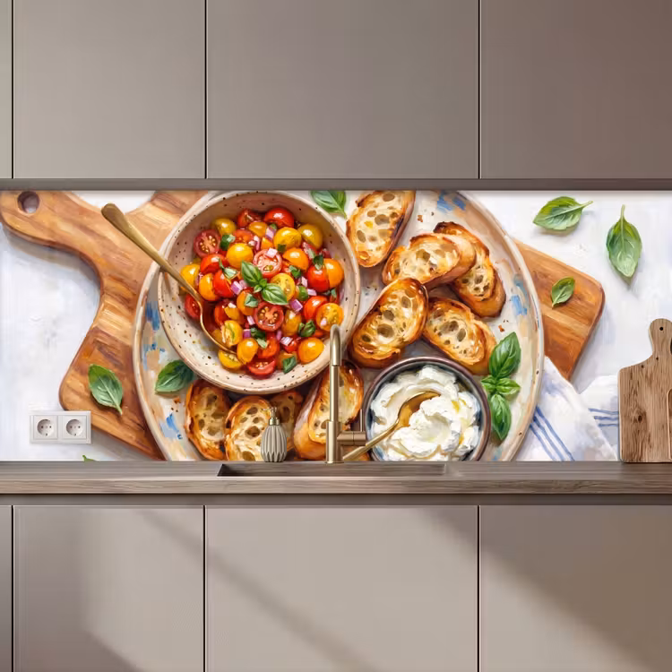 Eten - Tomaat - Brood - Kleurrijk - Keuken keuken achterwand 2 middel zz_3dshopping