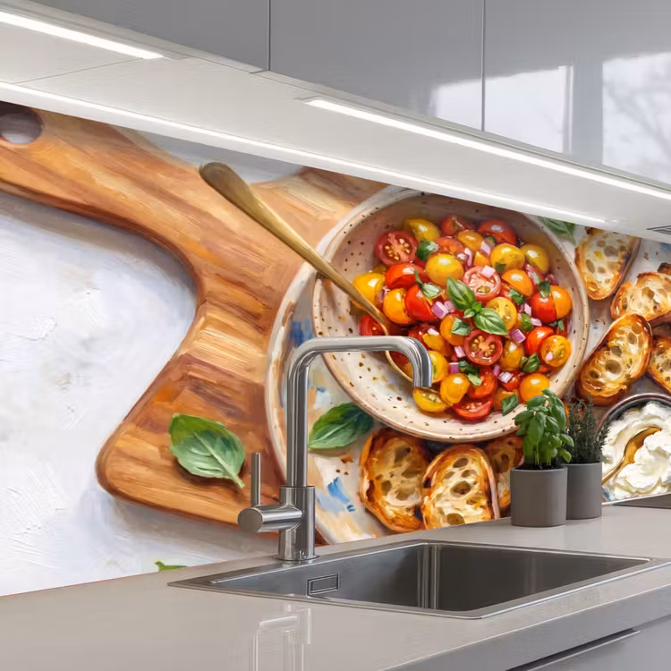 Eten - Tomaat - Brood - Kleurrijk - Keuken keuken achterwand 2 middel -3d_schuin