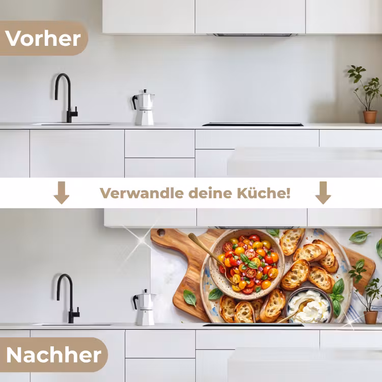 Eten - Tomaat - Brood - Kleurrijk - Keuken keuken achterwand 2 middel -voor-na_DE