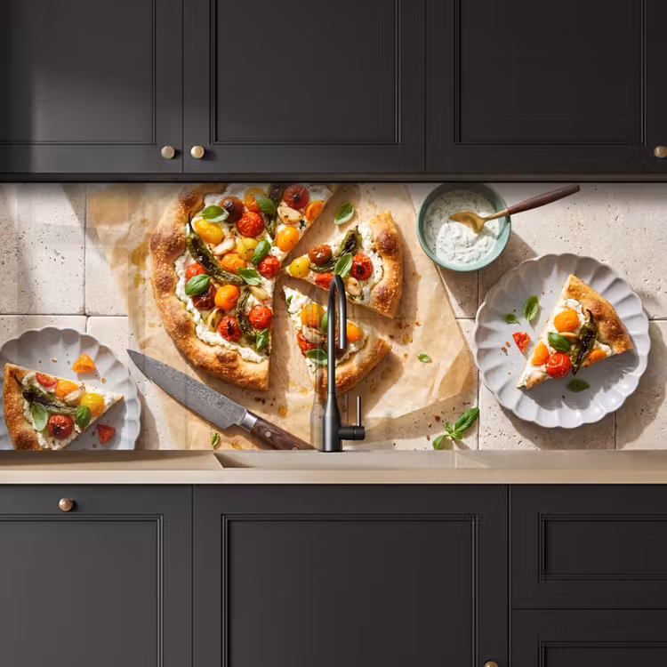 Eten - Tomaten - Basilicum - Maaltijd - Vers keuken achterwand 2 middel -sfeer1
