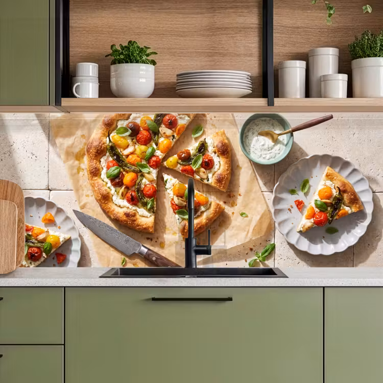 Eten - Tomaten - Basilicum - Maaltijd - Vers keuken achterwand 2 middel -sfeer3