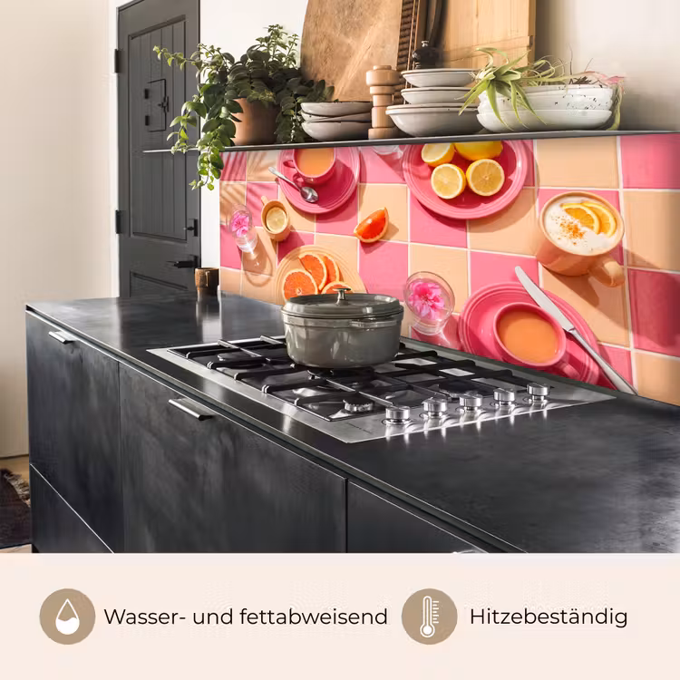 Eten - Citrusvruchten - Stillevens - Roze - Oranje keuken achterwand 2 middel -usp_DE