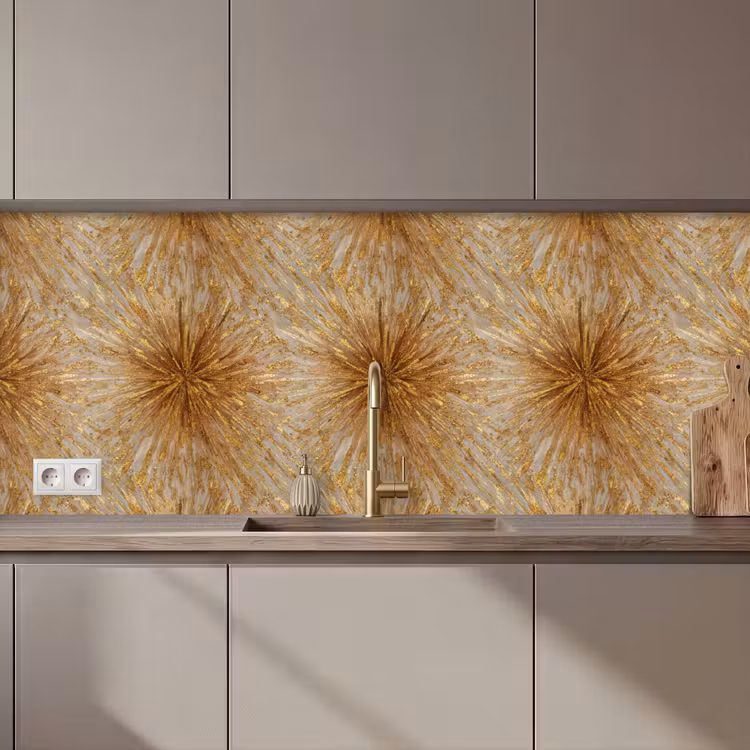 Explosie - Abstract - Goud - Wit keuken achterwand 2 middel 871 zz_3dshopping