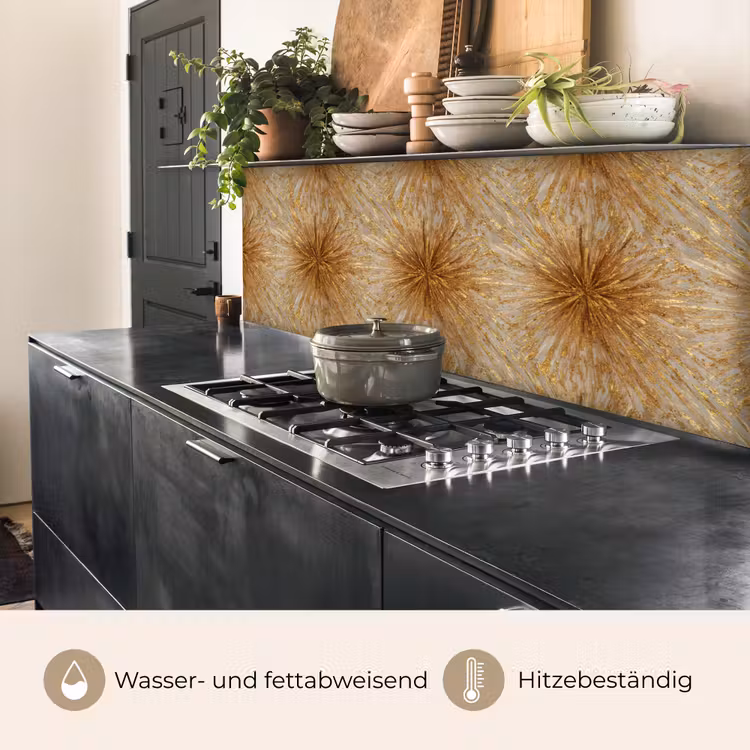 Explosie - Abstract - Goud - Wit keuken achterwand 2 middel 871 -usp_DE