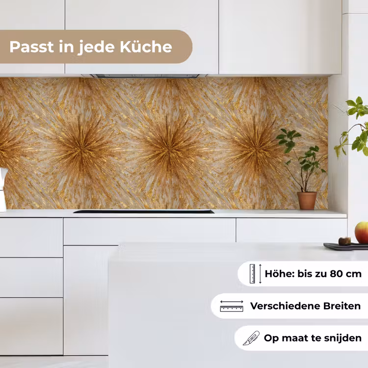 Explosie - Abstract - Goud - Wit keuken achterwand 2 middel 871 -sfeer4_DE