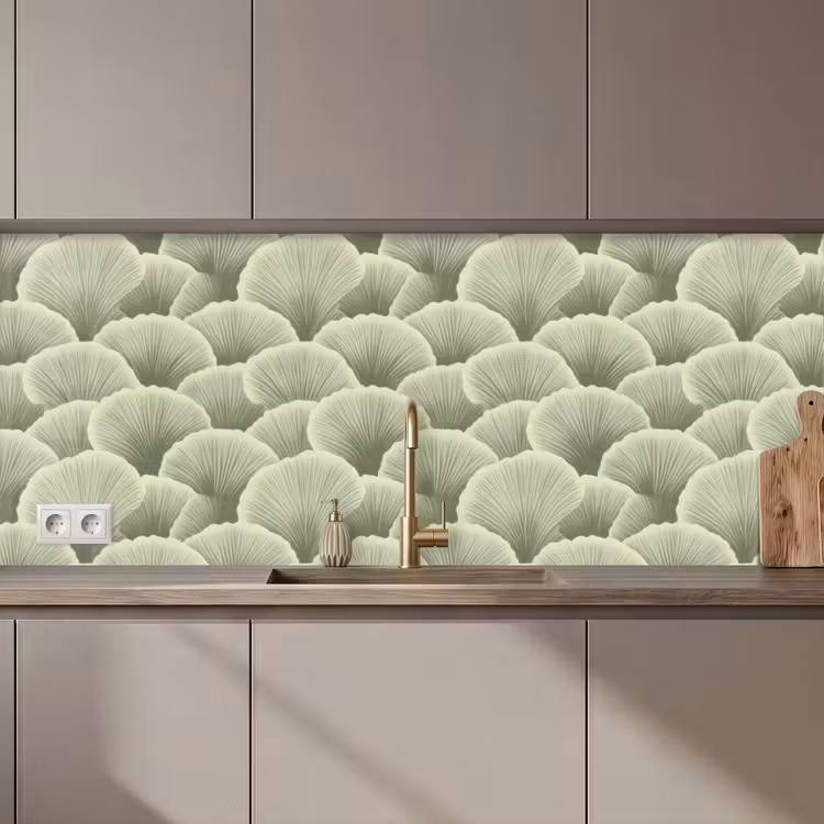 Waaier - Blad - Groen keuken achterwand 2 middel 871 zz_3dshopping