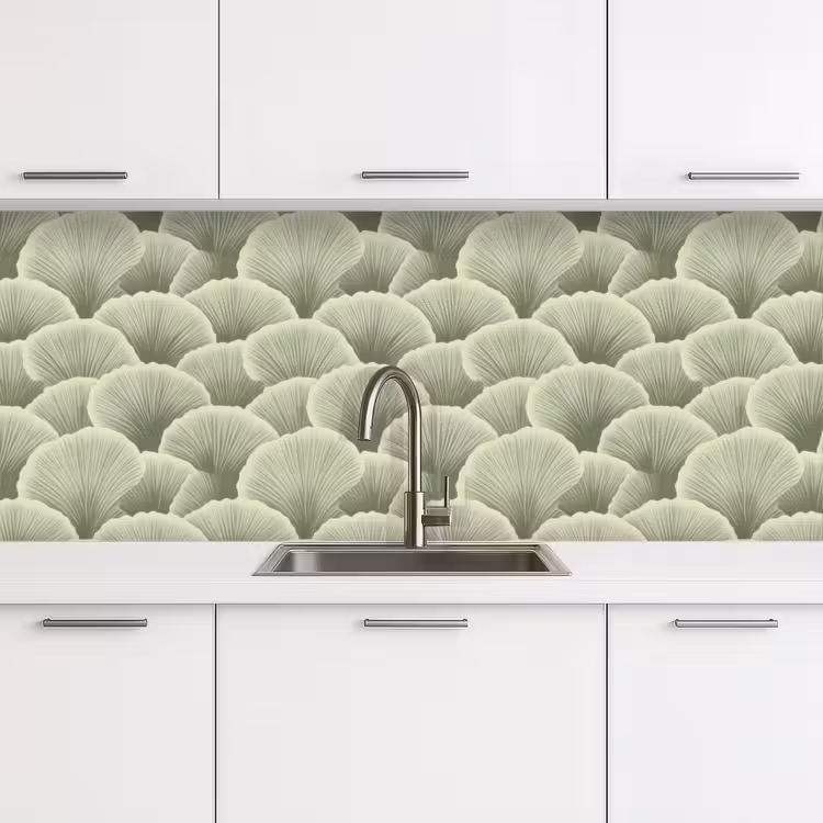 Waaier - Blad - Groen keuken achterwand 2 middel 871 -3d