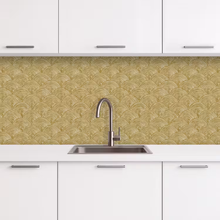 Waaier - Geometrisch - Groen keuken achterwand 2 middel 871 -3d