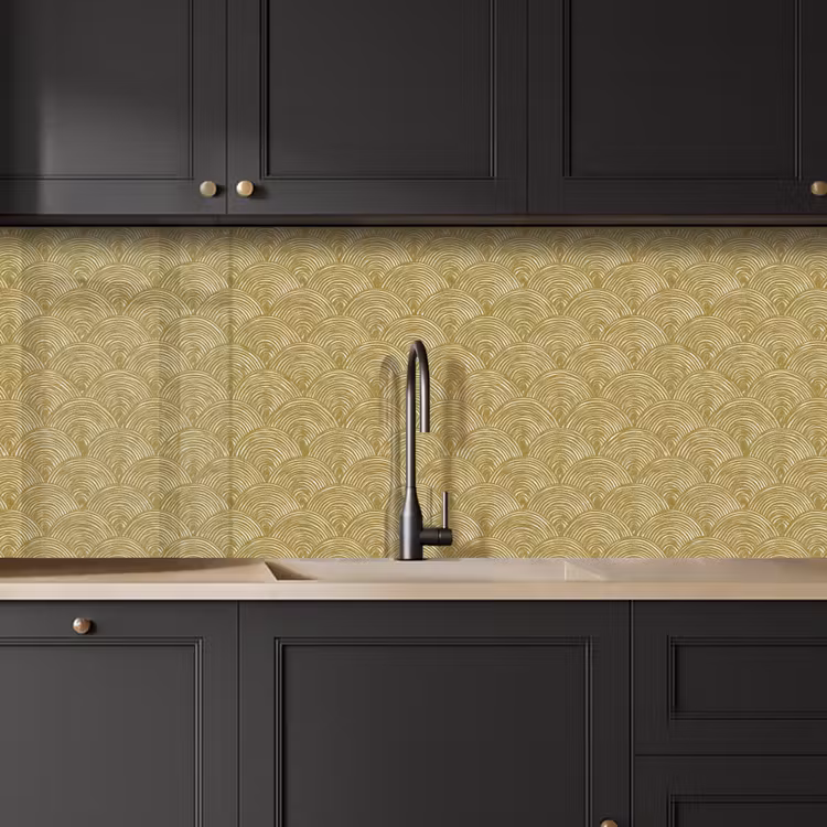 Waaier - Geometrisch - Groen keuken achterwand 2 middel 871 -sfeer1