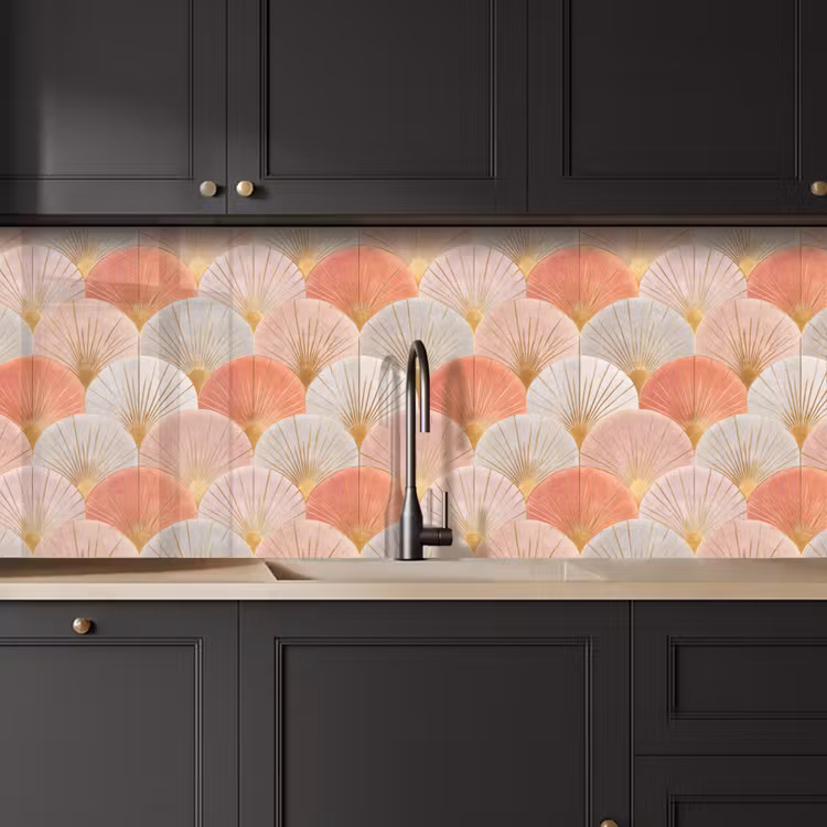 Waaiers - Goud - Roze keuken achterwand 2 middel 871 -sfeer1
