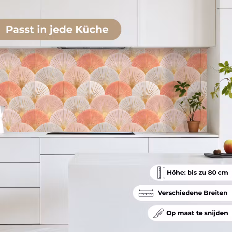 Waaiers - Goud - Roze keuken achterwand 2 middel 871 -sfeer4_DE