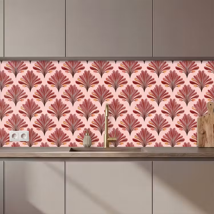 Waaier - Roze - Rood keuken achterwand 2 middel 871 zz_3dshopping
