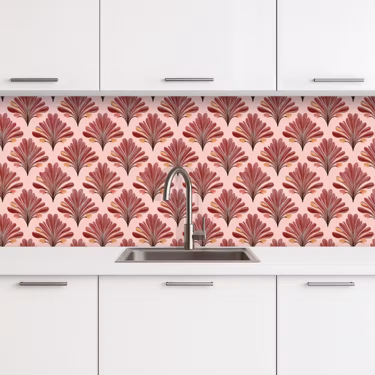 Waaier - Roze - Rood keuken achterwand 2 middel 871 -3d