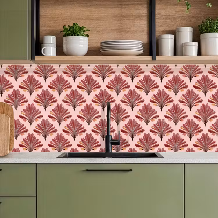 Waaier - Roze - Rood keuken achterwand 2 middel 871 -sfeer3