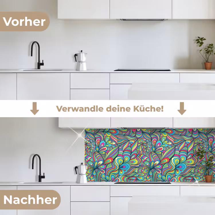Fantasy - Design - Kleuren - Retro keuken achterwand 2 middel 871 -voor-na_DE