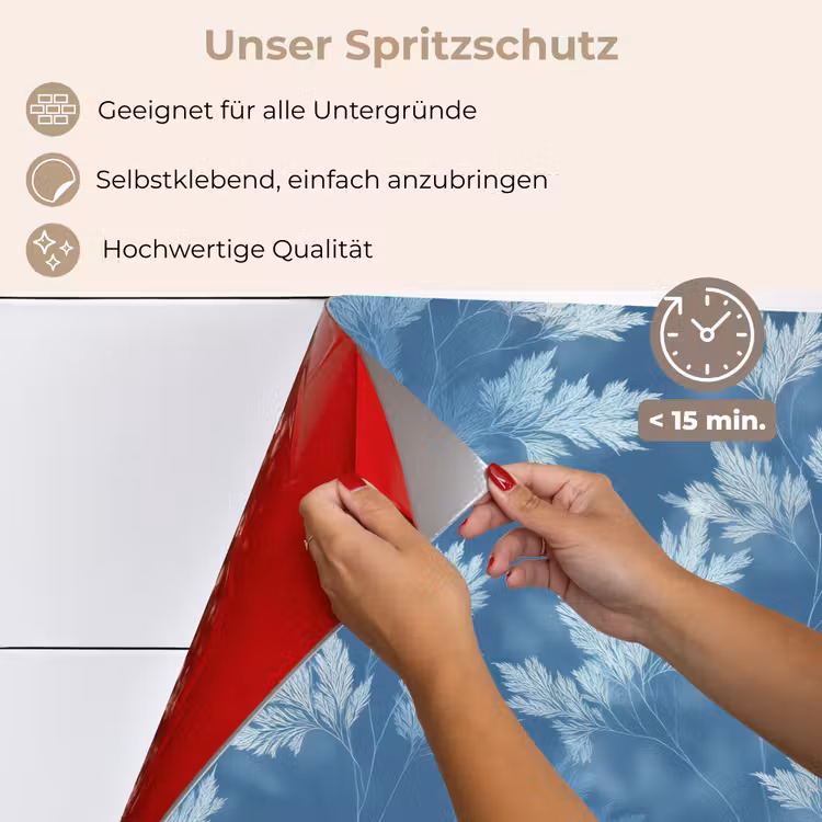 Varen - Botanisch - Patroon - Grijsblauw keuken achterwand spatscherm klein 900 -spatscherm_DE