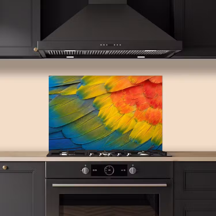 Veren - Ara - Kleurrijk keuken achterwand spatscherm klein -sfeer1
