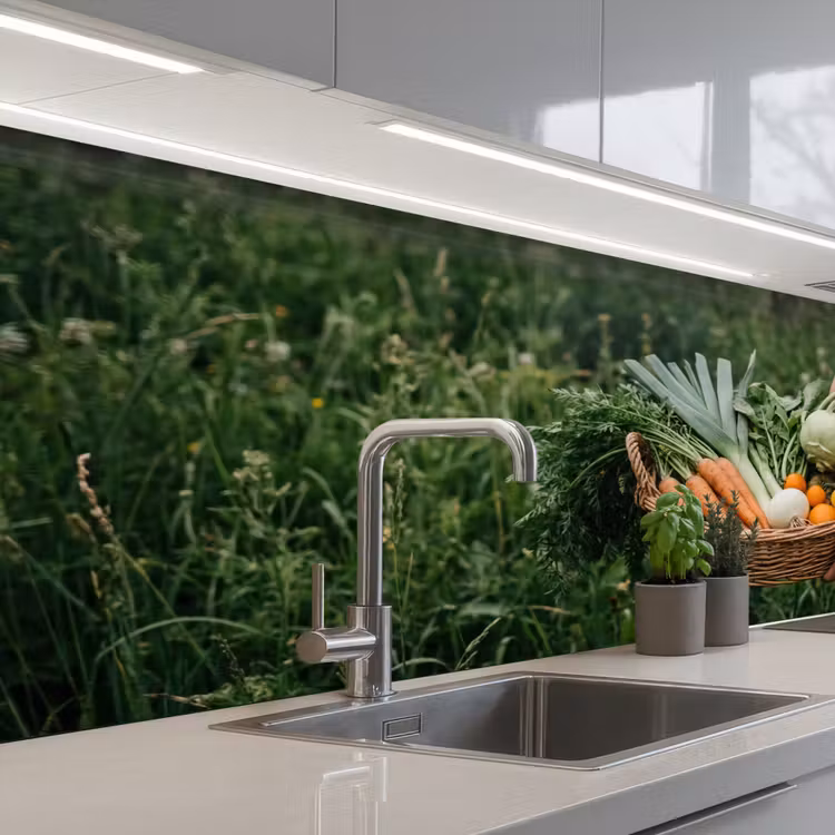 Veld - Groenten - Biologisch - Oogst keuken achterwand 2 middel -3d_schuin