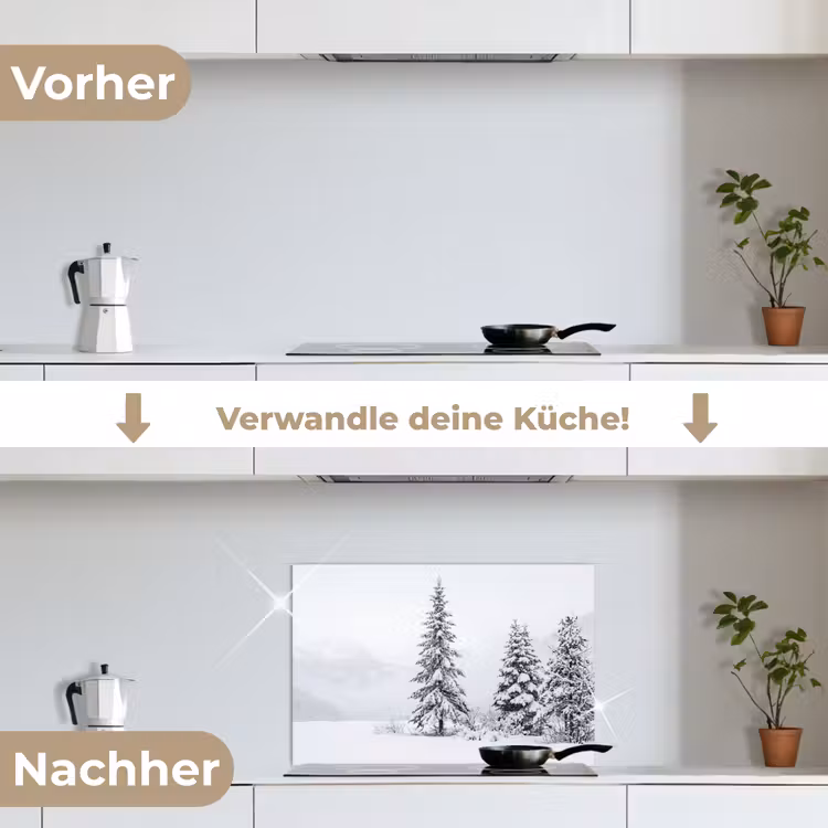 Fijnsparren - Sneeuw - Winter - Landschap - Stilte keuken achterwand spatscherm klein -voor_na_DE
