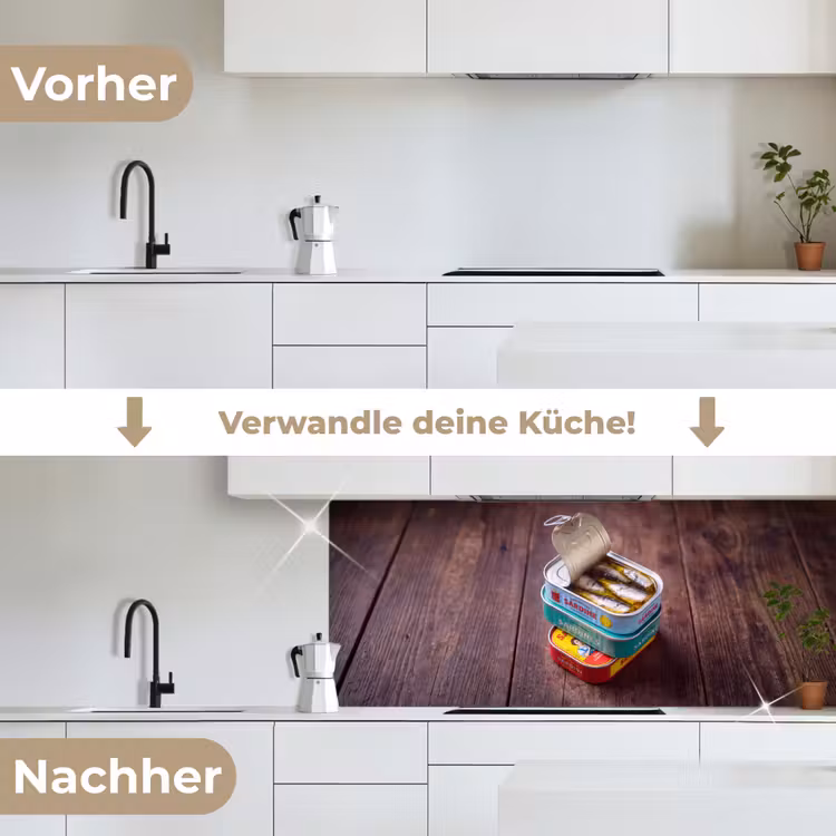 Küchenrückwand - Fisch – Dosen – Küche - Vis - Blikjes - Keuken keuken achterwand 2 middel