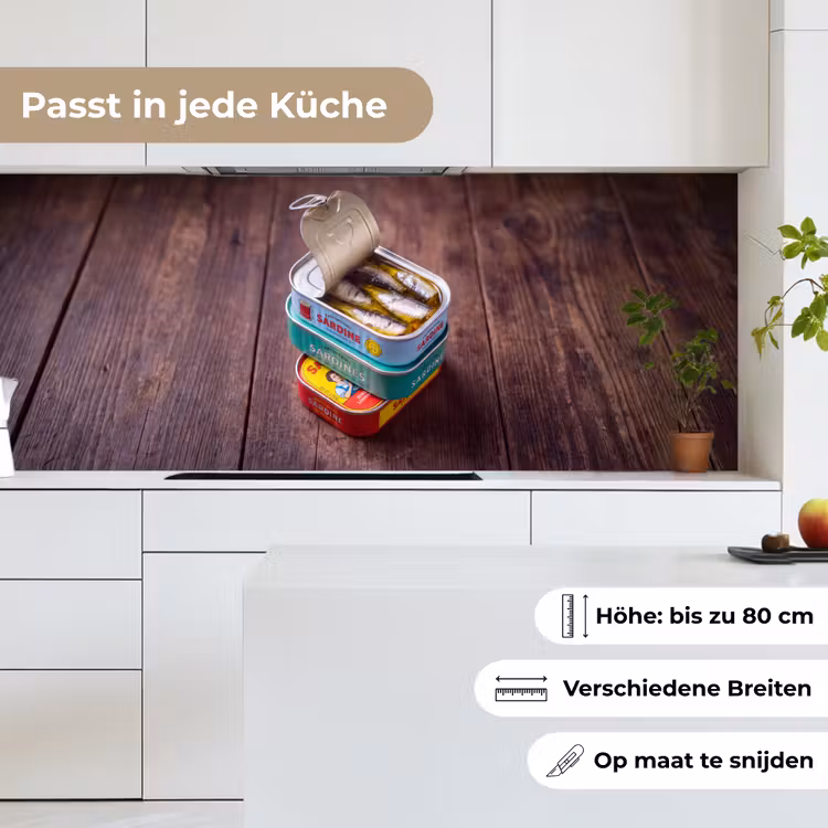 Küchenrückwand - Fisch – Dosen – Küche - Vis - Blikjes - Keuken keuken achterwand 2 middel