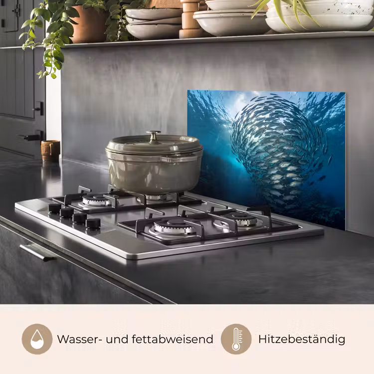 Vis - School - Oceaan - Natuur - Blauw keuken achterwand spatscherm klein -usp_DE
