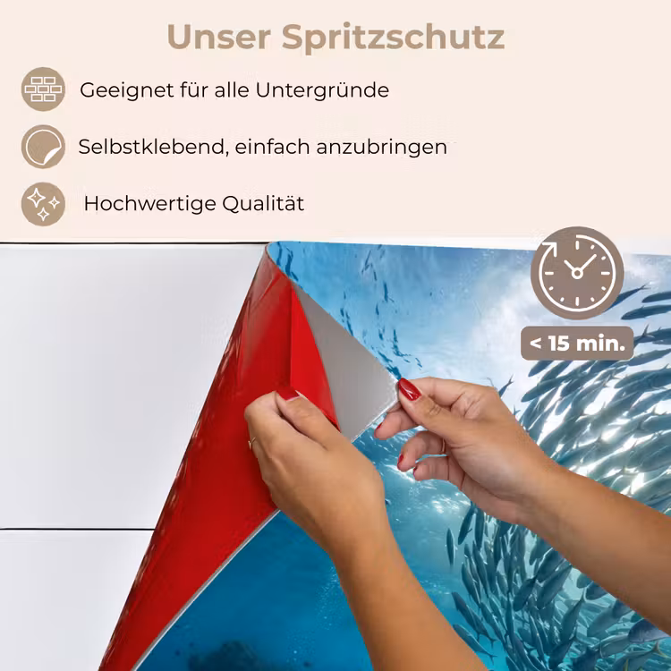 Vis - School - Oceaan - Natuur - Blauw keuken achterwand spatscherm klein -spatscherm_DE