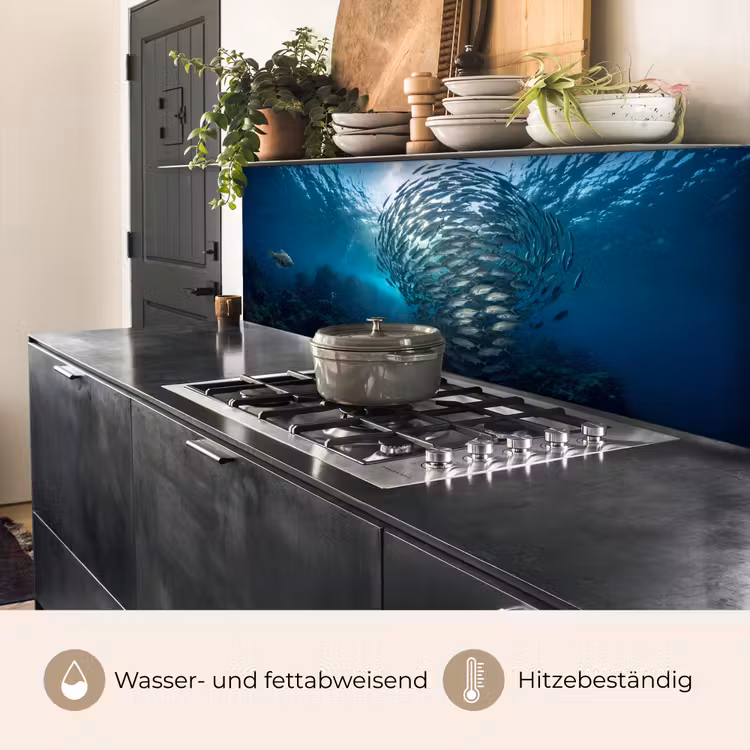 Vis - School - Oceaan - Natuur - Blauw keuken achterwand 2 middel -usp_DE