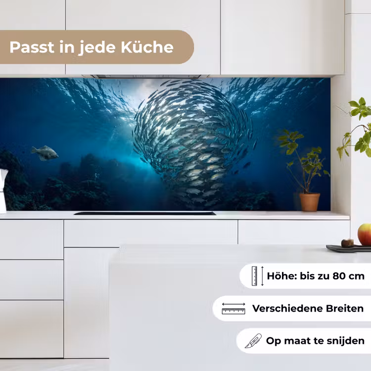 Vis - School - Oceaan - Natuur - Blauw keuken achterwand 2 middel -sfeer4_DE