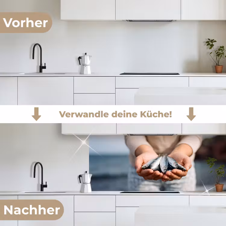Küchenrückwand - Fisch – Hände – Natur - Vis - Handen - Natuur keuken achterwand 2 middel