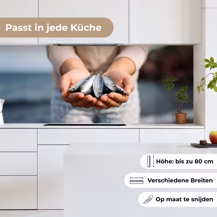 Küchenrückwand - Fisch – Hände – Natur - Vis - Handen - Natuur keuken achterwand 2 middel
