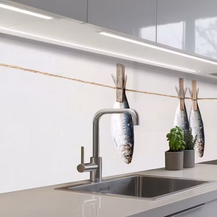 Küchenrückwand - Fisch – Hängend – Essen - Vis - Hangend - Eten keuken achterwand 2 middel
