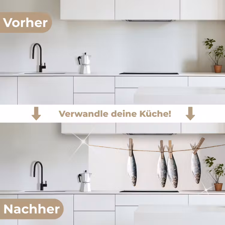 Küchenrückwand - Fisch – Hängend – Essen - Vis - Hangend - Eten keuken achterwand 2 middel