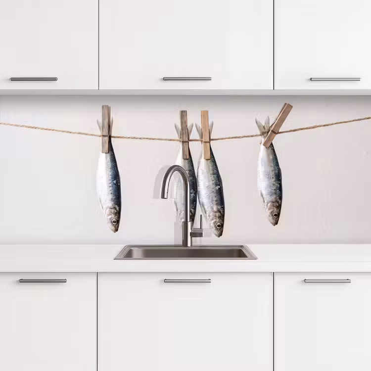 Küchenrückwand - Fisch – Hängend – Essen - Vis - Hangend - Eten keuken achterwand 2 middel