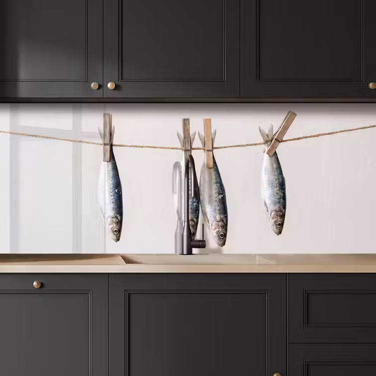 Küchenrückwand - Fisch – Hängend – Essen - Vis - Hangend - Eten keuken achterwand 2 middel