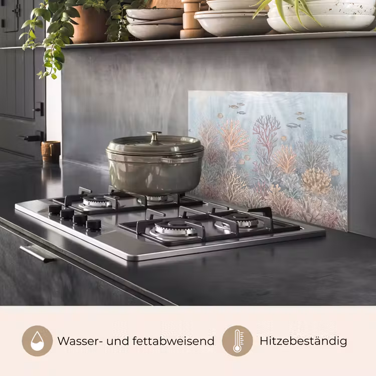 Vis - Koraal - Oceaan - Illustratie - Onderwater keuken achterwand spatscherm klein -usp_DE
