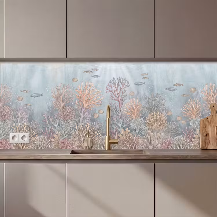 Vis - Koraal - Oceaan - Illustratie - Onderwater keuken achterwand 2 middel zz_3dshopping