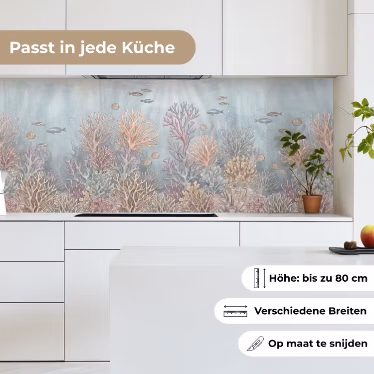 Vis - Koraal - Oceaan - Illustratie - Onderwater keuken achterwand 2 middel -sfeer4_DE