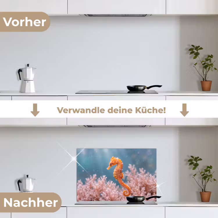Vis - Koraal - Oceaan - Macro - Oranje keuken achterwand spatscherm klein -voor_na_DE