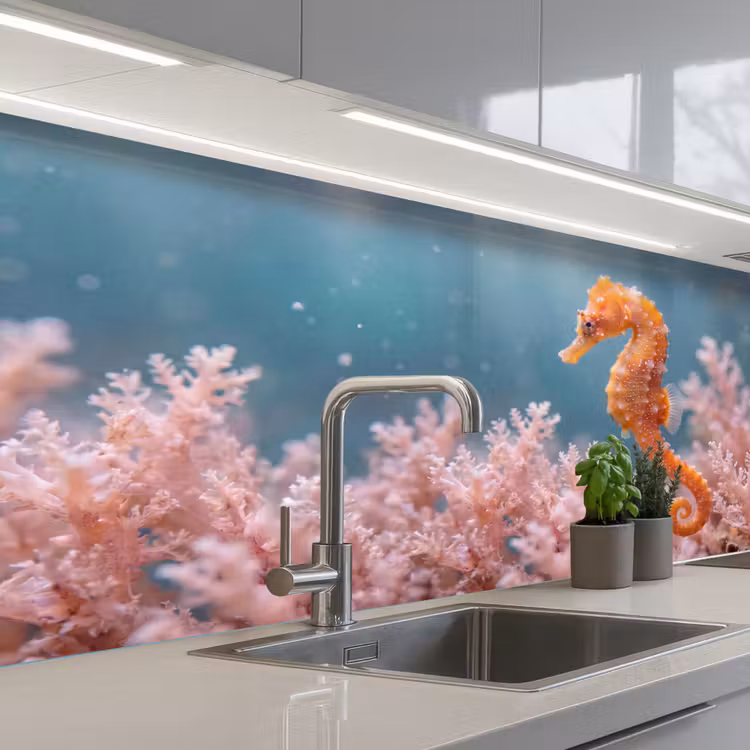 Vis - Koraal - Oceaan - Macro - Oranje keuken achterwand 2 middel -3d_schuin