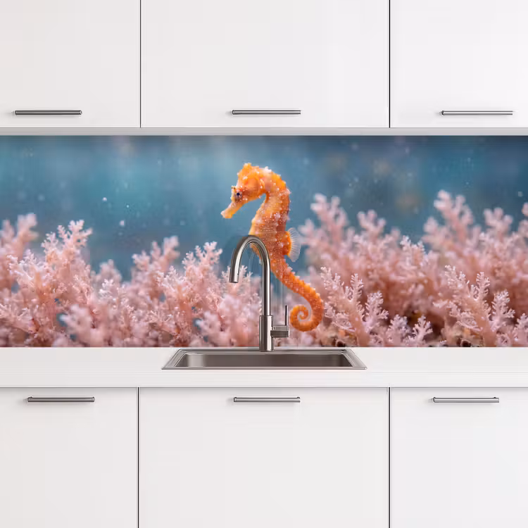 Vis - Koraal - Oceaan - Macro - Oranje keuken achterwand 2 middel -3d