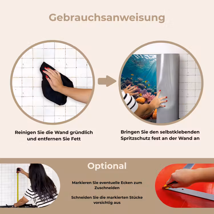 Vis - Koraal - Oceaan - Natuur - Kleurrijk keuken achterwand spatscherm klein -gebruiksaanwijzing_DE