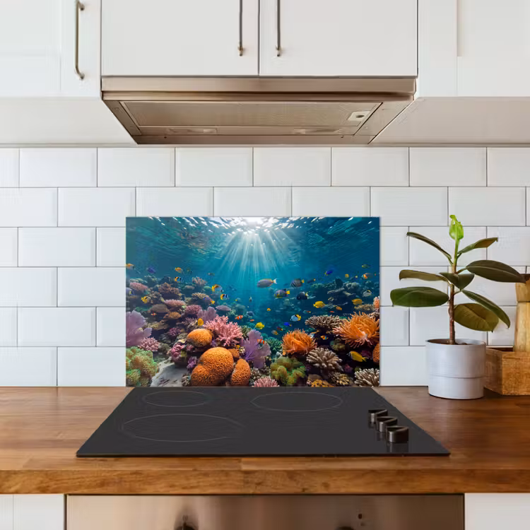 Vis - Koraal - Oceaan - Natuur - Kleurrijk keuken achterwand spatscherm klein -sfeer2