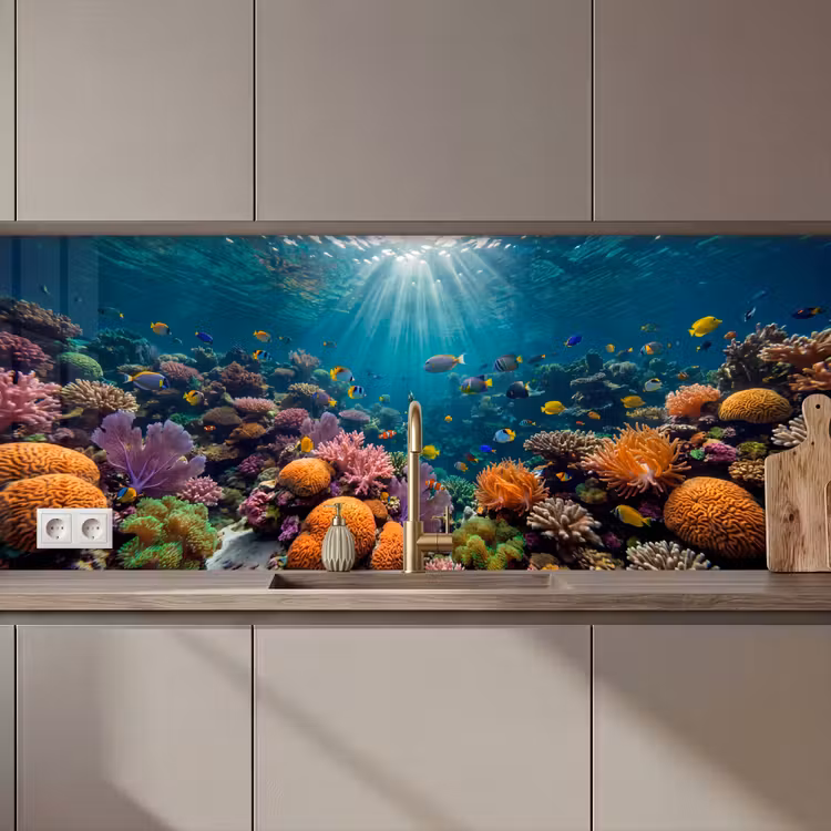 Vis - Koraal - Oceaan - Natuur - Kleurrijk keuken achterwand 2 middel zz_3dshopping