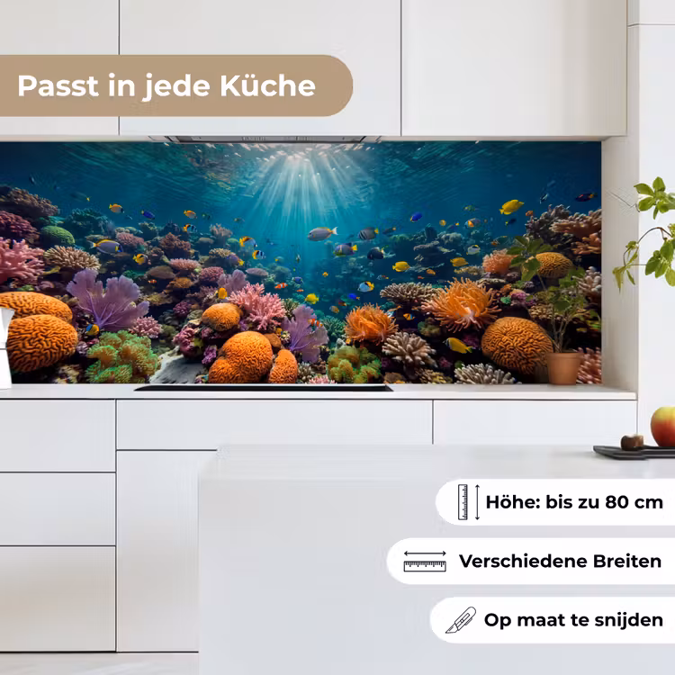 Vis - Koraal - Oceaan - Natuur - Kleurrijk keuken achterwand 2 middel -sfeer4_DE