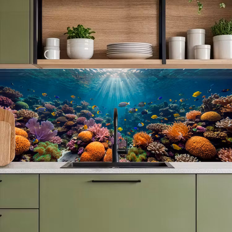 Vis - Koraal - Oceaan - Natuur - Kleurrijk keuken achterwand 2 middel -sfeer3