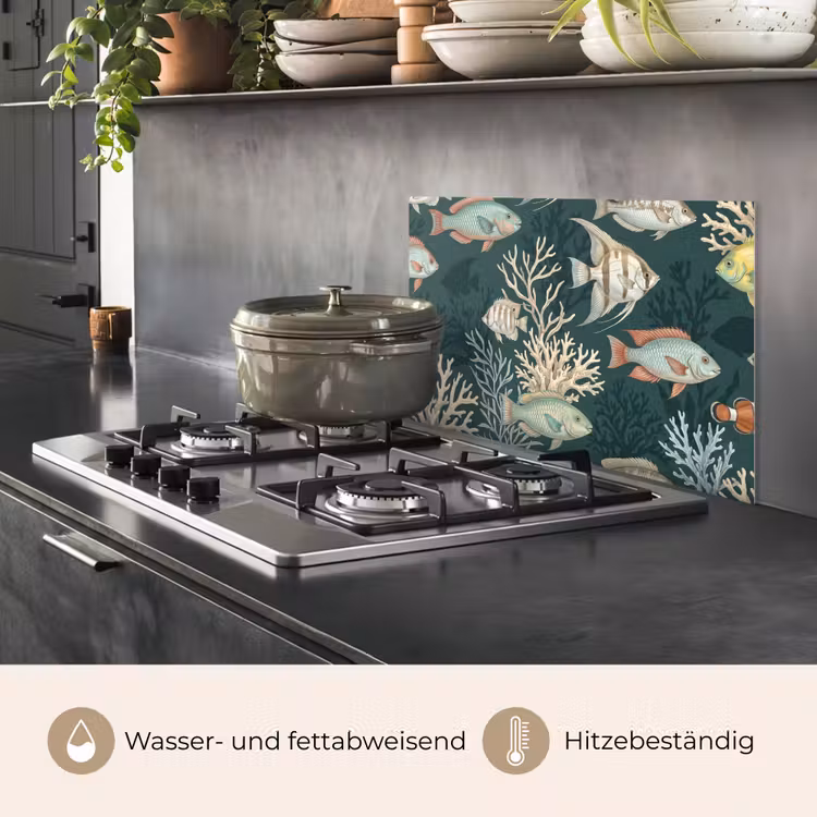 Vis - Koraal - Onderwater - Illustratie keuken achterwand spatscherm klein -usp_DE